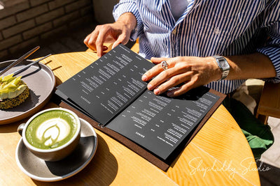 Schokolade Leder Menümappe mit Gummiband für Café